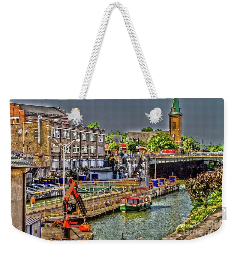 Erie Weekender Tote Bag featuring the photograph Erie Canal at Lockport by William Norton