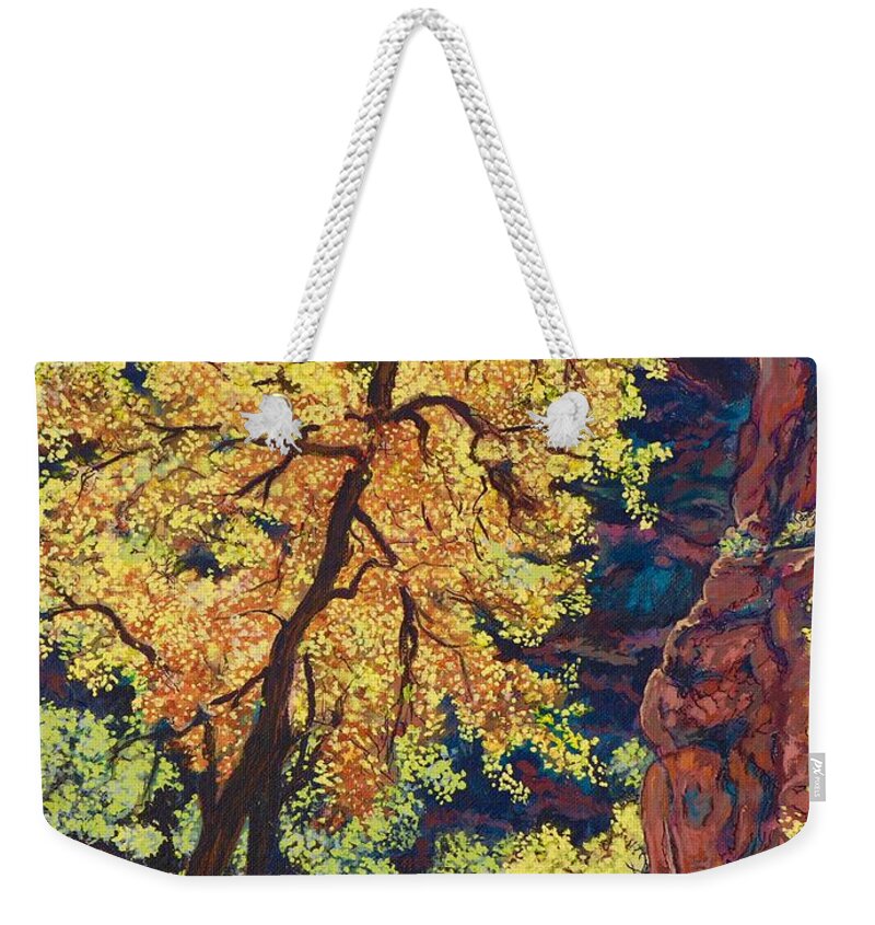 Escalante Weekender Tote Bag featuring the painting Escalante River South Utah by Tom Roderick