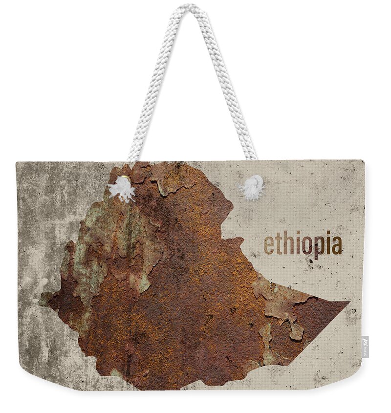 Ethiopia Map Rusty Cement Country Shape Series Weekender Tote Bag