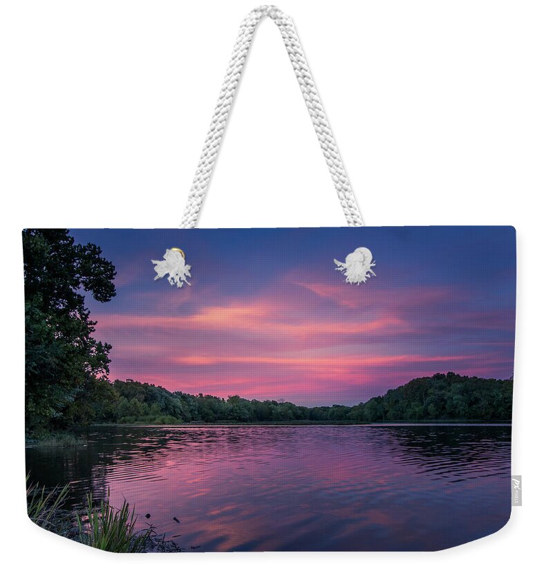 Lake Weekender Tote Bag featuring the photograph Evening at Springfield Lake by Allin Sorenson