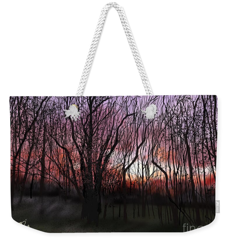 Sunsets Weekender Tote Bag featuring the digital art Evening Glow -II by Joel Deutsch