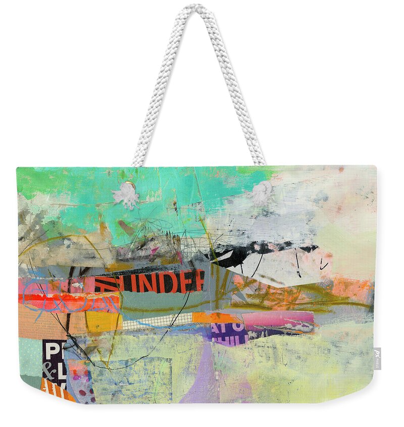 Abstract Art Weekender Tote Bag featuring the painting Fact Check #1 by Jane Davies
