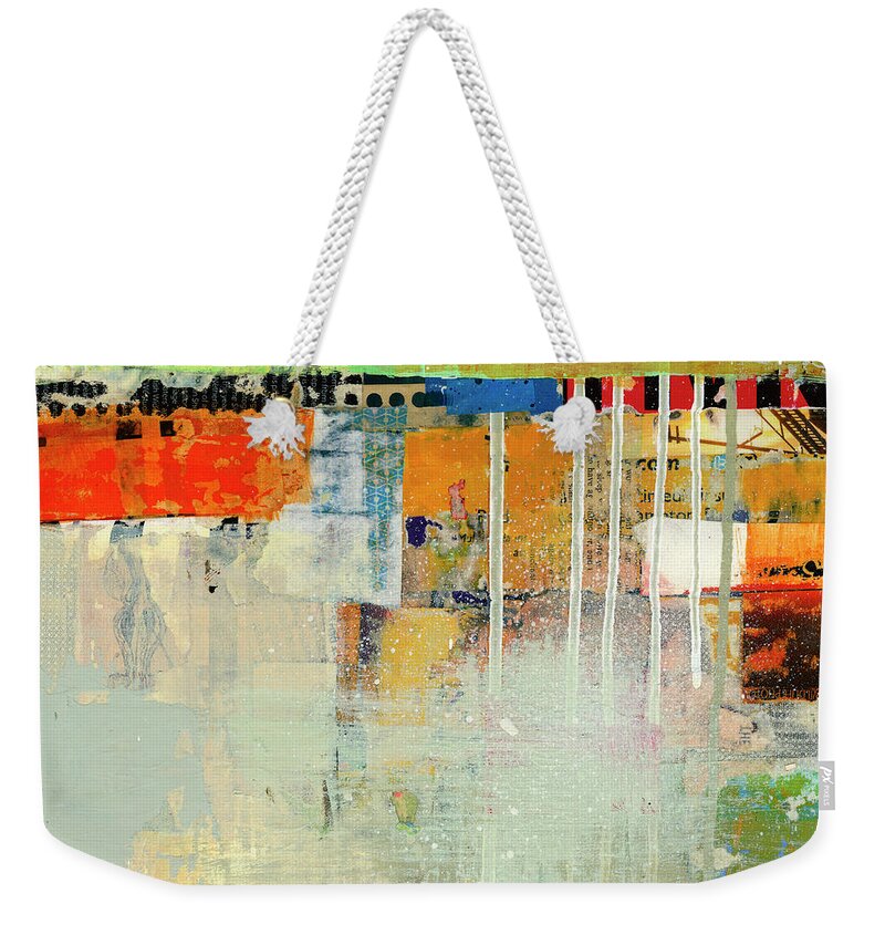Abstract Art Weekender Tote Bag featuring the painting Fact Check #10 by Jane Davies