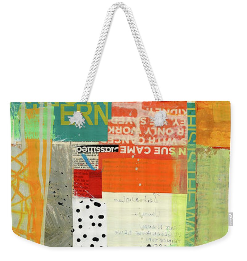 Abstract Art Weekender Tote Bag featuring the painting Fact Check #9 by Jane Davies