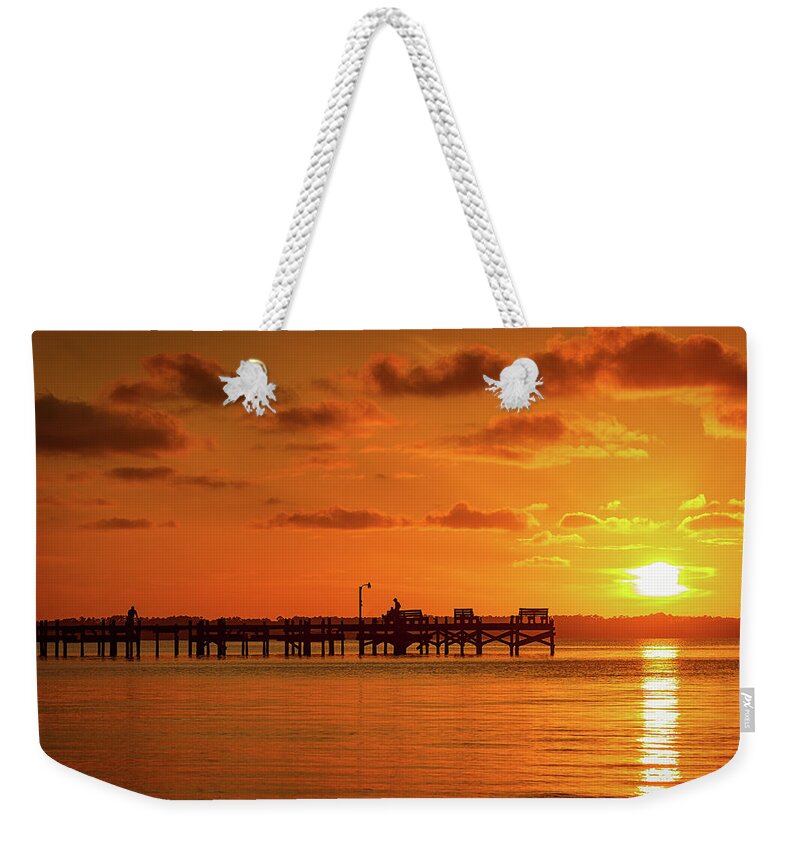 Sunset Weekender Tote Bag featuring the photograph Fading Day by Mike Whalen