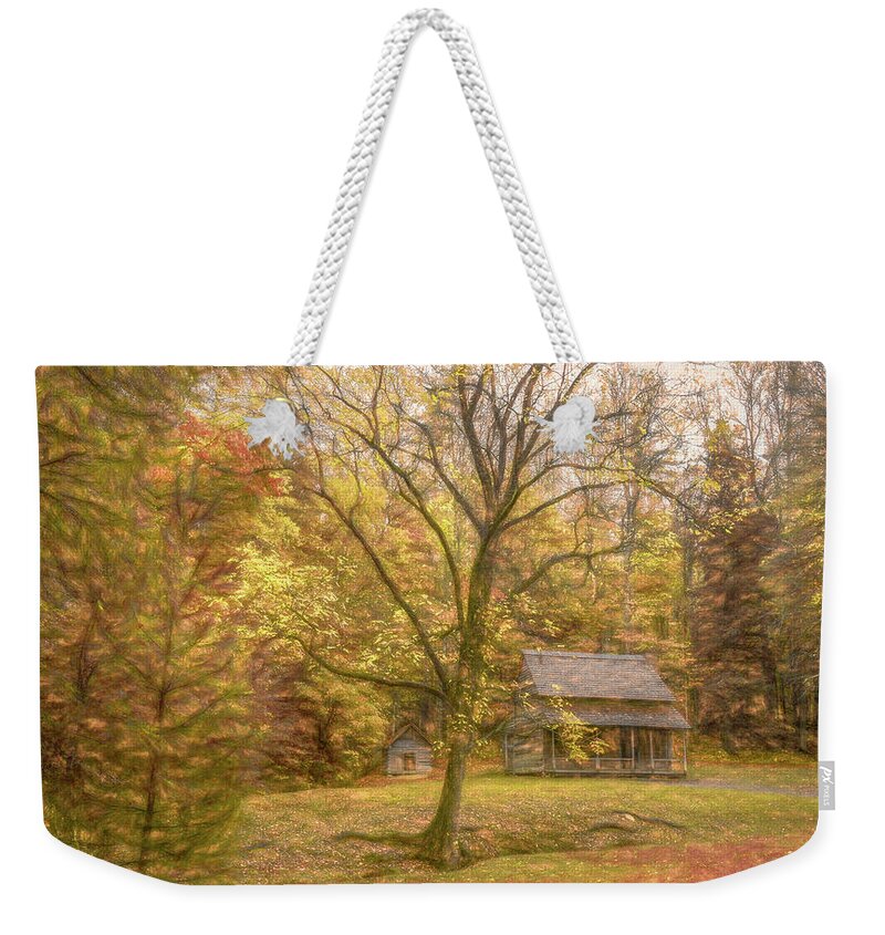 Cades Cove Weekender Tote Bag featuring the photograph Fall at Henry Whitehead's Place by Marcy Wielfaert