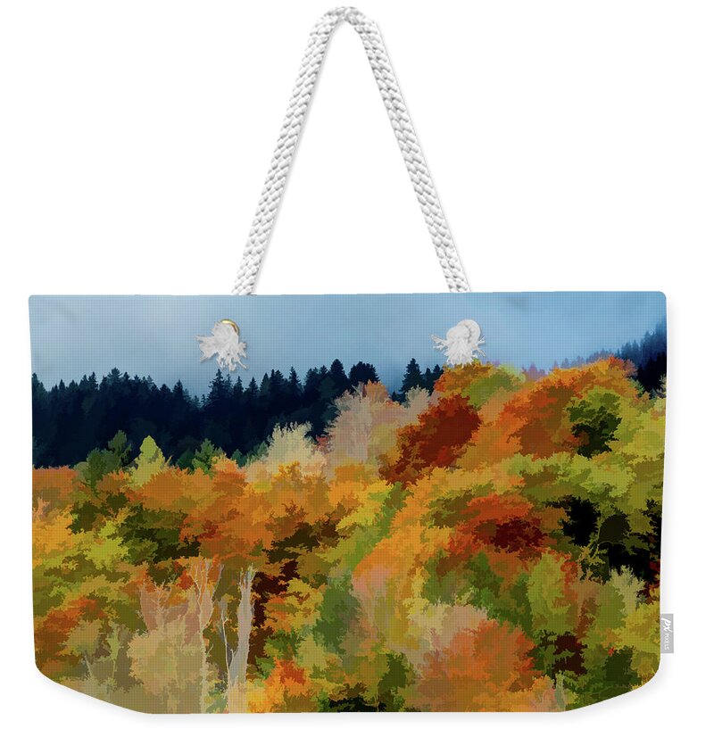 Fall Weekender Tote Bag featuring the digital art Fall Colours by Rick Deacon