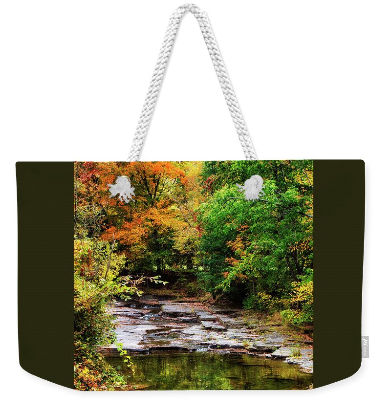 Fall Weekender Tote Bag featuring the photograph Fall Creek by Christina Rollo