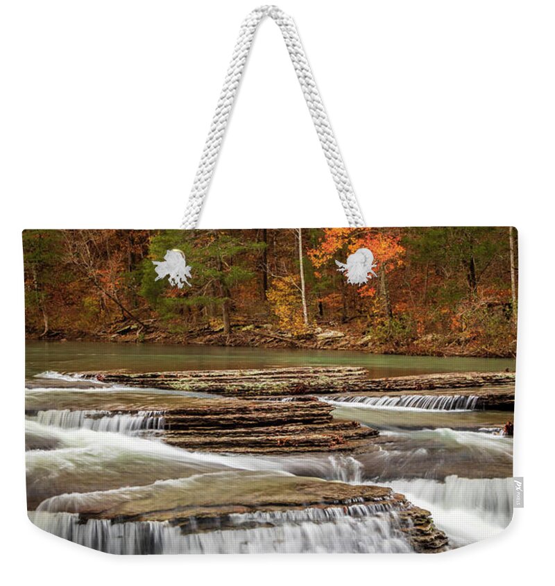 Fall Weekender Tote Bag featuring the photograph Fall flow by Jack Clutter