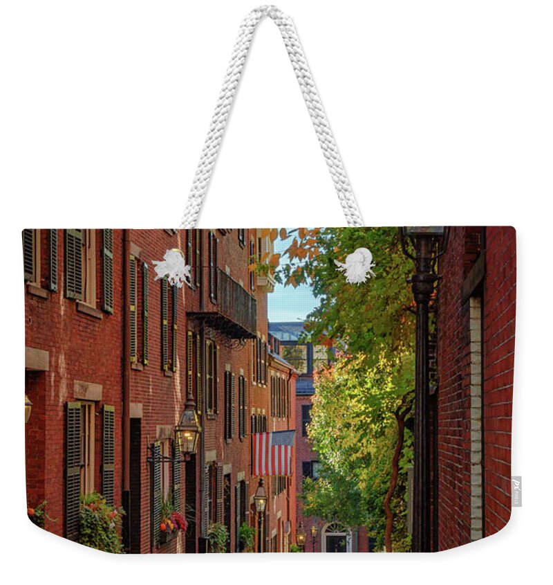 Boston Weekender Tote Bag featuring the photograph Fall in Beacon Hill by Kristen Wilkinson