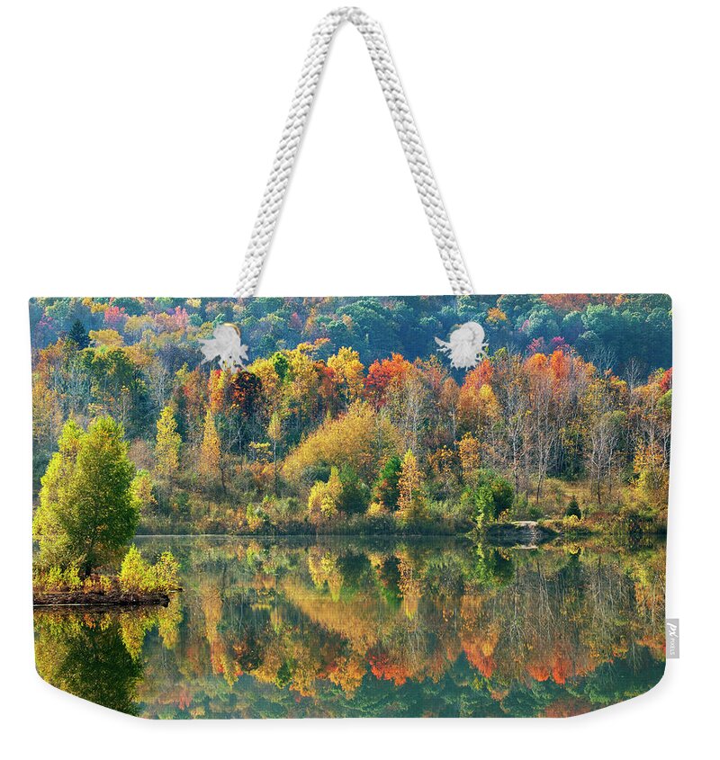 Fall Trees Weekender Tote Bag featuring the photograph Fall Kaleidoscope by Christina Rollo