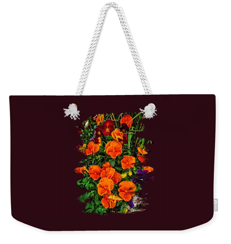 Floral Wall Art Weekender Tote Bag featuring the photograph Fall Pansies by Thom Zehrfeld