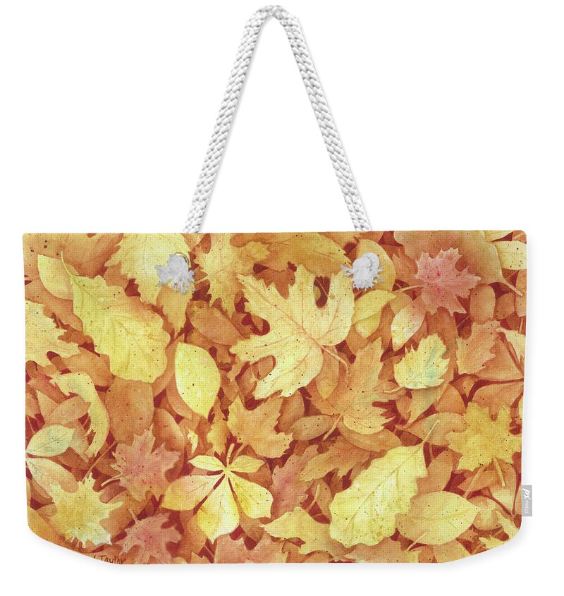 Fall Weekender Tote Bag featuring the painting Fallen Leaves by Lori Taylor