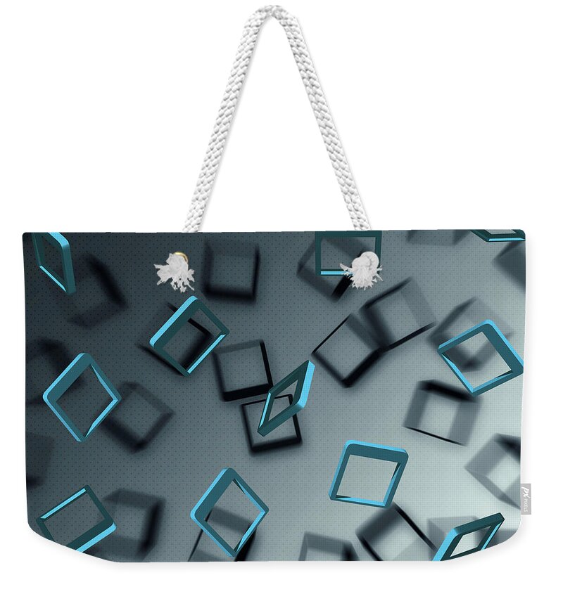Blue Weekender Tote Bag featuring the digital art Falling Blue by Jason Fink