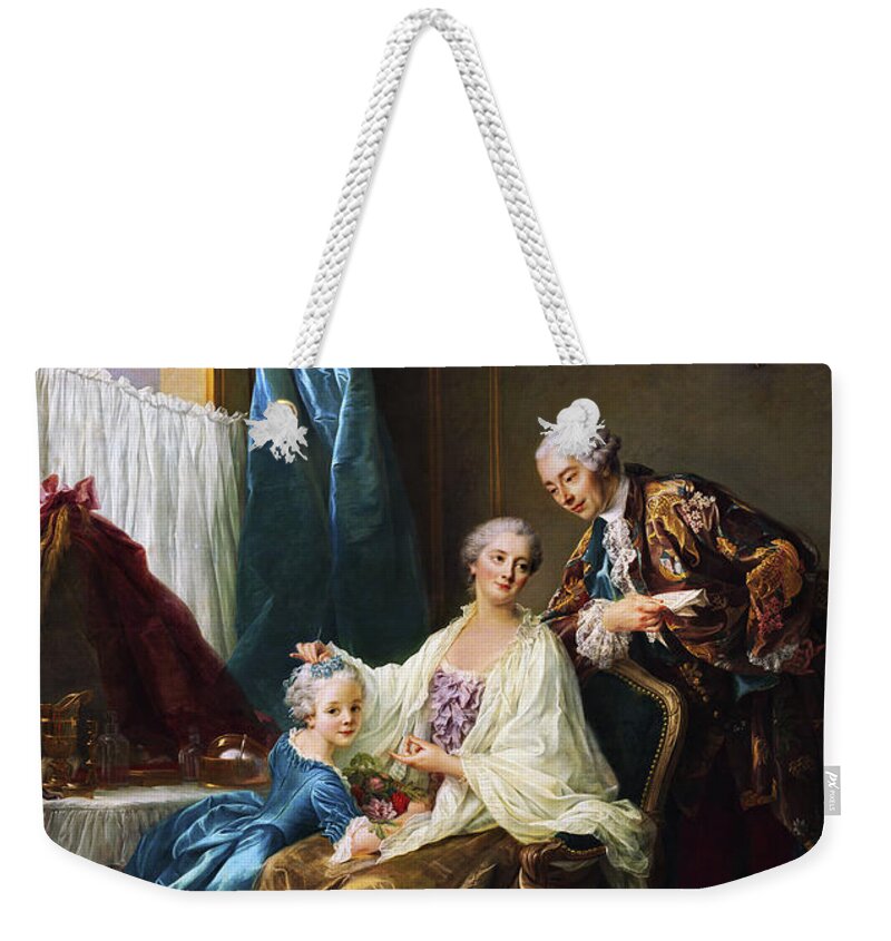 Family Portrait Weekender Tote Bag featuring the painting Family Portrait by Francois-Hubert Drouais by Rolando Burbon