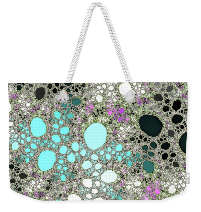Abstract Weekender Tote Bag featuring the digital art Fantasy Blue Puddles Fine Art by Don Northup