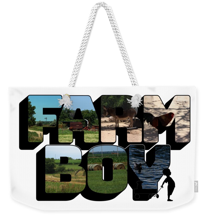 Farm Boy Weekender Tote Bag featuring the photograph Farm Boy Big Letter 2 by Colleen Cornelius