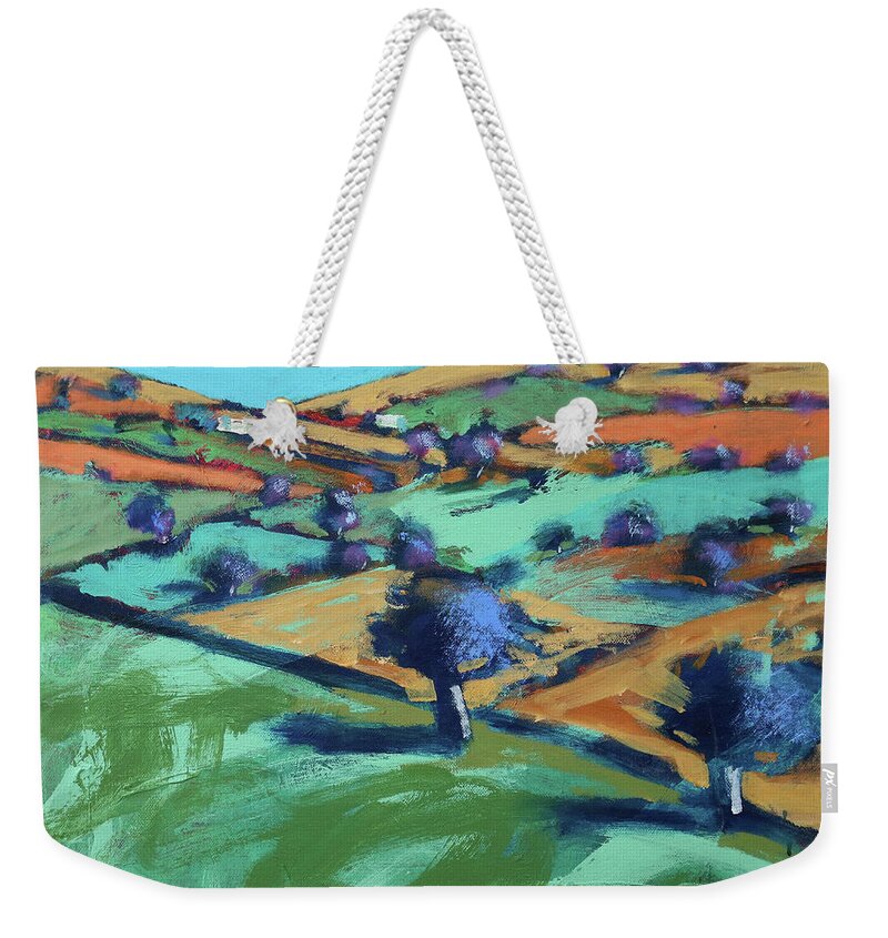 Coast Weekender Tote Bag featuring the painting Farm Cornwall by Paul Powis