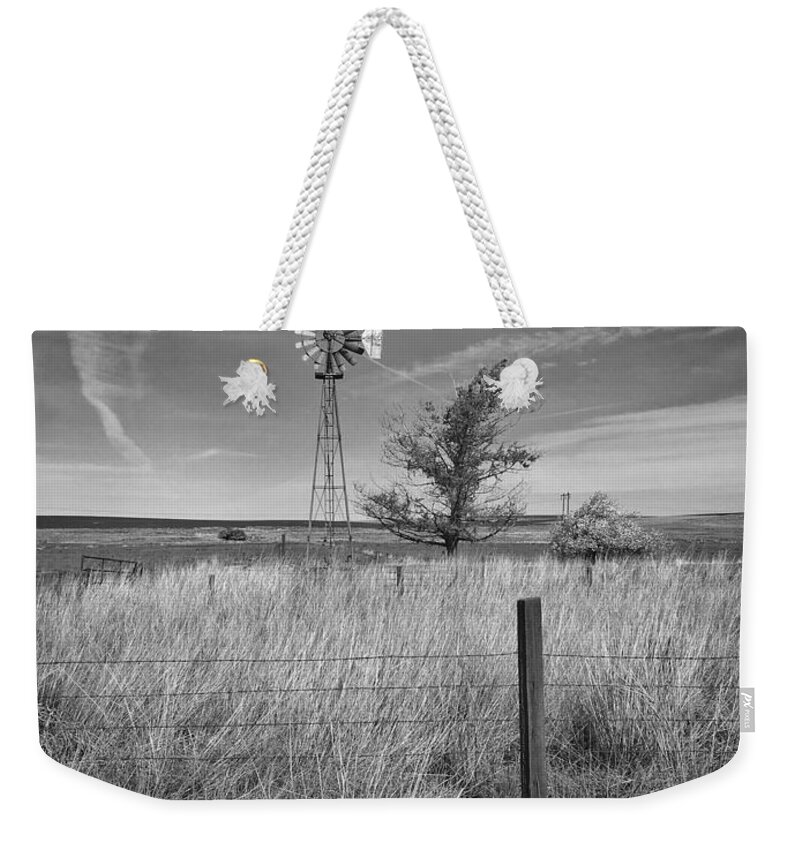 Country Weekender Tote Bag featuring the photograph Mohler Windmill by Jerry Abbott