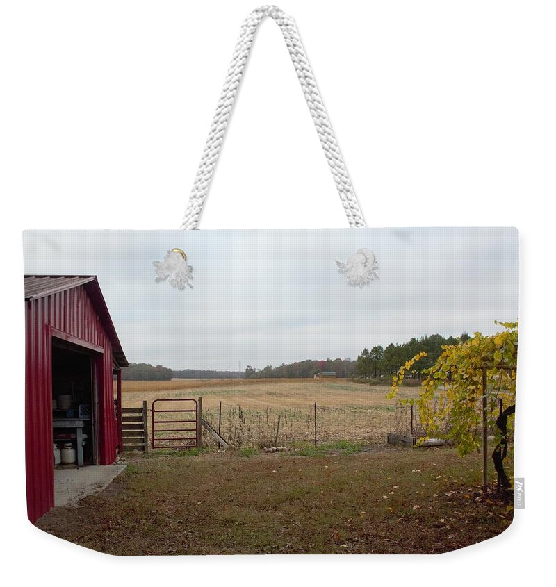 Barn Weekender Tote Bag featuring the photograph Farm Land 2 by Ali Baucom