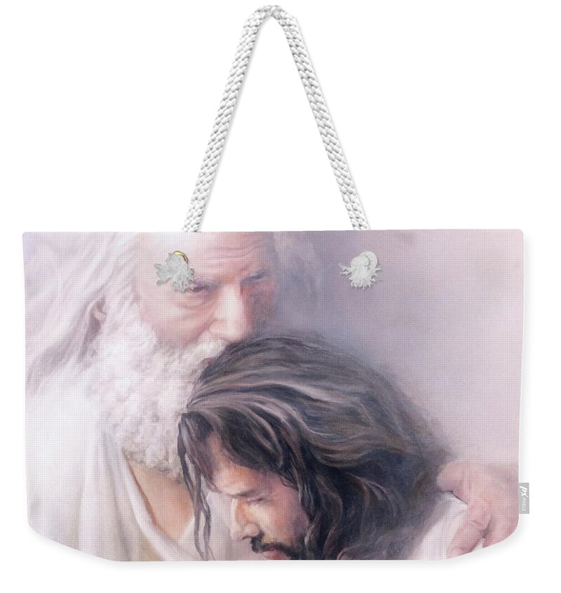 Father Weekender Tote Bag featuring the painting Father and Son by Danny Hahlbohm