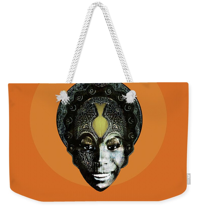 Nina Weekender Tote Bag featuring the mixed media Feeling Good - Sun in the Sky by BFA Prints