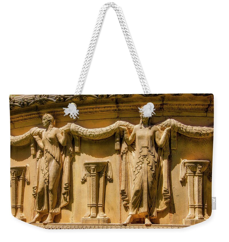 Palace Of Fine Arts Weekender Tote Bag featuring the photograph Female Figures Place Of Fine Art by Garry Gay