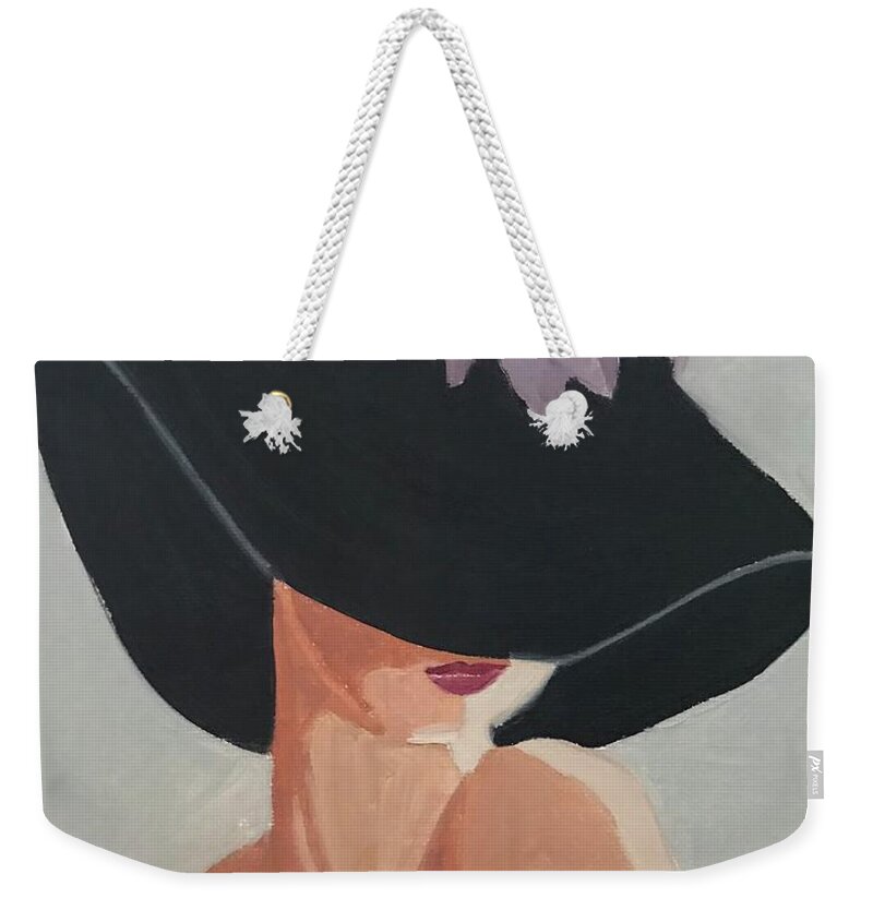 Original Art Work Weekender Tote Bag featuring the painting Femme Fatale #1/3 by Theresa Honeycheck