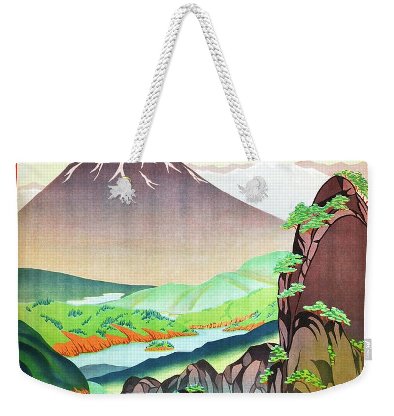Japan Weekender Tote Bag featuring the painting Fields of Color, Yamanashi Prefecture by Unknown