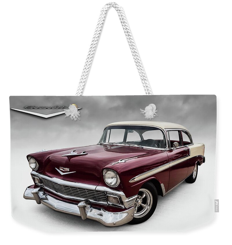56 Chevy Weekender Tote Bag featuring the digital art Fifty-Six Chevy by Douglas Pittman