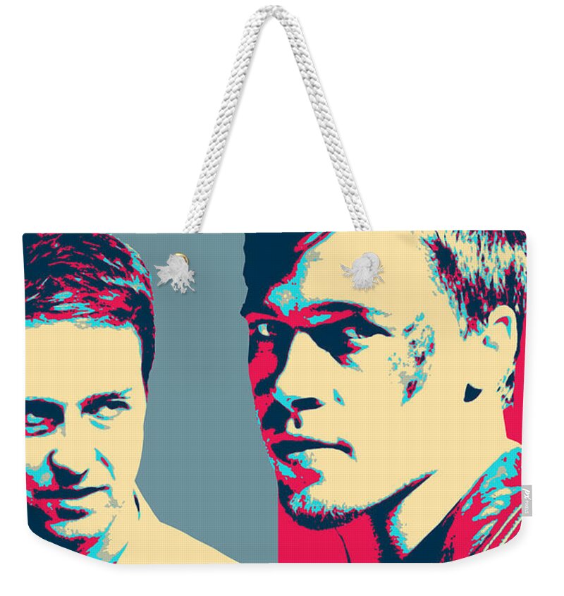 ‘cinema Treasures’ Collection By Serge Averbukh Weekender Tote Bag featuring the digital art Fight Club Revisited - Tyler Durden and The Narrator by Serge Averbukh