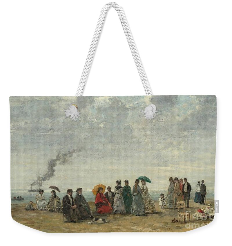 Figures On The Beach, C. 1867-70 Weekender Tote Bag by Eugene Louis Boudin  - Pixels