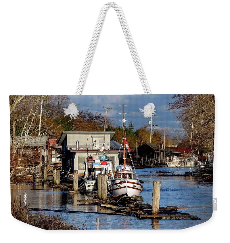 Alex Lyubar Weekender Tote Bag featuring the photograph Finn Slough in the Winter by Alex Lyubar