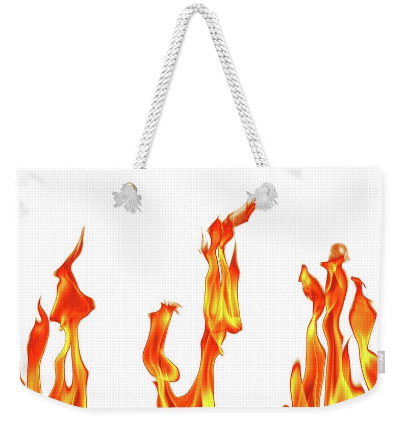 Inferno Weekender Tote Bag featuring the photograph Fire Flame by Imagedepotpro