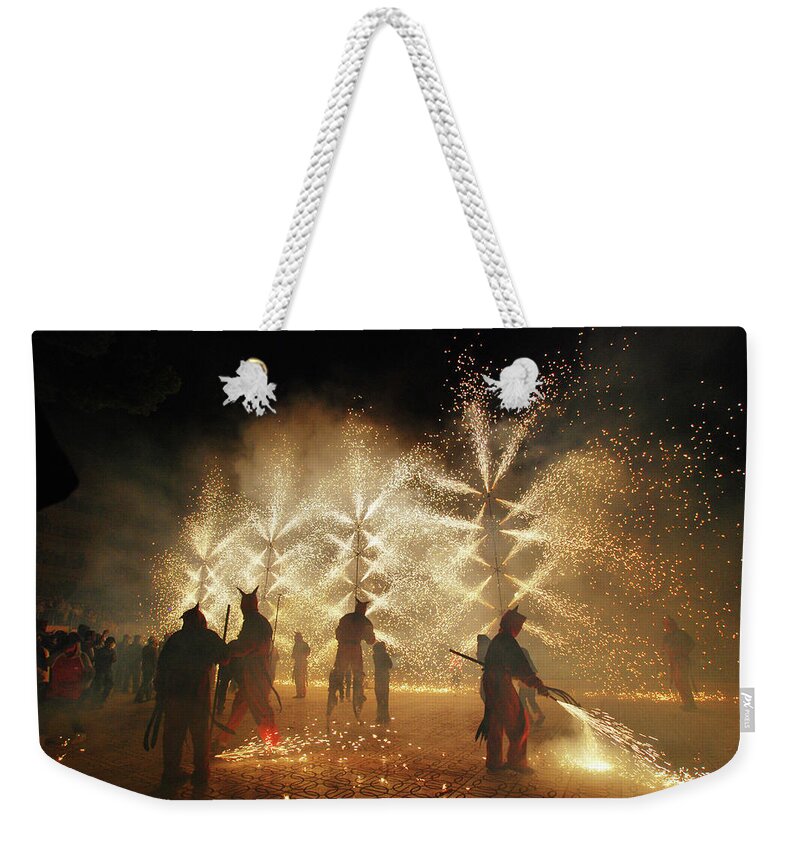 Firework Display Weekender Tote Bag featuring the photograph Fireworks by All Kind Of Things In Photo