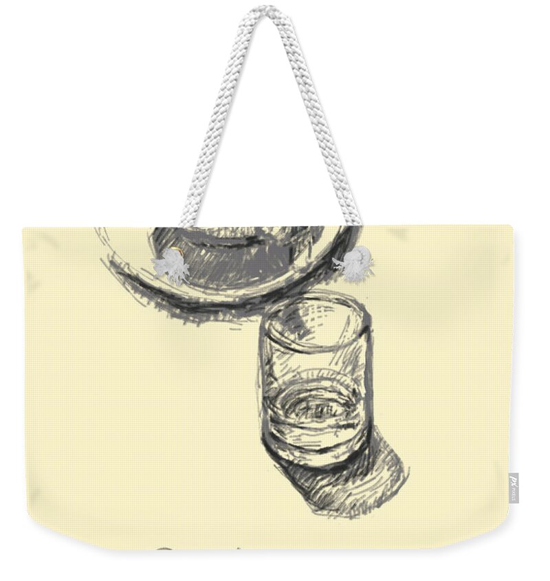 Cup Weekender Tote Bag featuring the digital art First by Sukalya Chearanantana