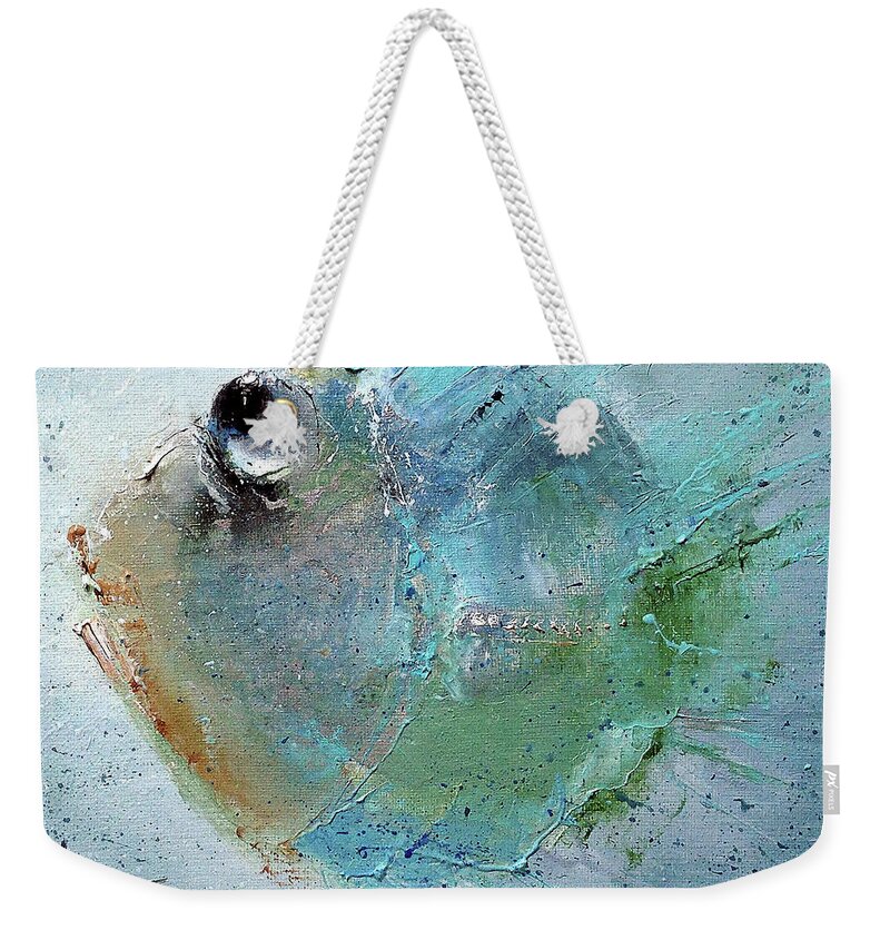 Russian Artists New Wave Weekender Tote Bag featuring the painting Fish-Ka 3 by Igor Medvedev