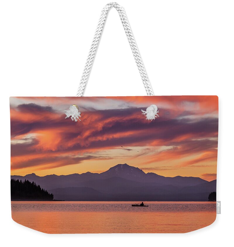 Fishing Weekender Tote Bag featuring the photograph Fishing Almanor by Randy Robbins