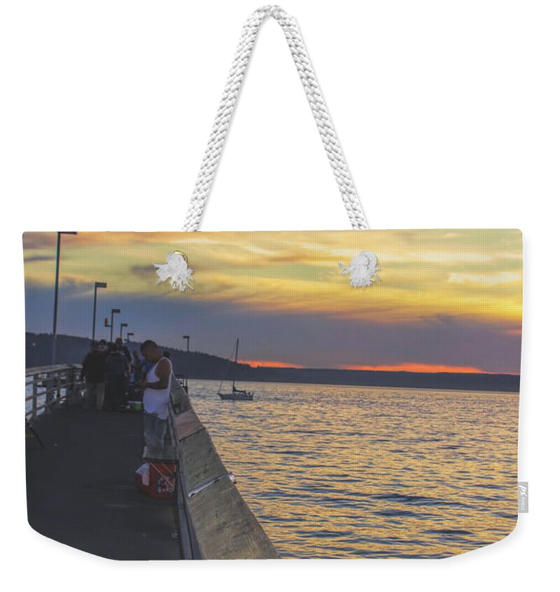 Puget Sound Weekender Tote Bag featuring the photograph Fishing Puget Sound by Cathy Anderson