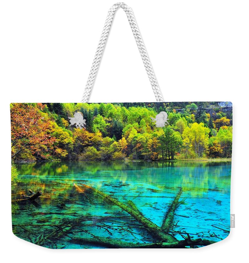Scenics Weekender Tote Bag featuring the photograph Five-flower Lake by Melindachan