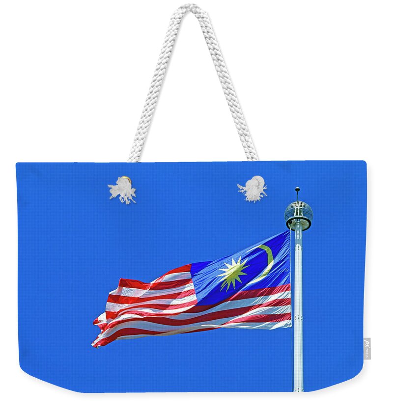 Pole Weekender Tote Bag featuring the photograph Flag On A Pole by Murat Taner