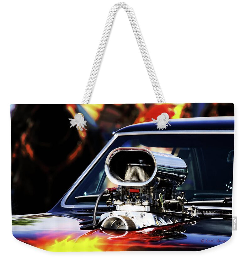 Automobile Weekender Tote Bag featuring the photograph Flames to Go by Kae Cheatham