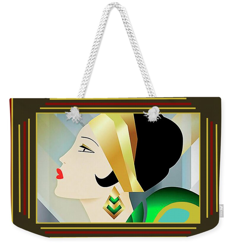 Flapper With Border Weekender Tote Bag featuring the digital art Flapper With Border by Chuck Staley