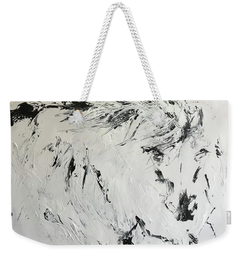 Horse Weekender Tote Bag featuring the painting Flat Our by Elizabeth Parashis