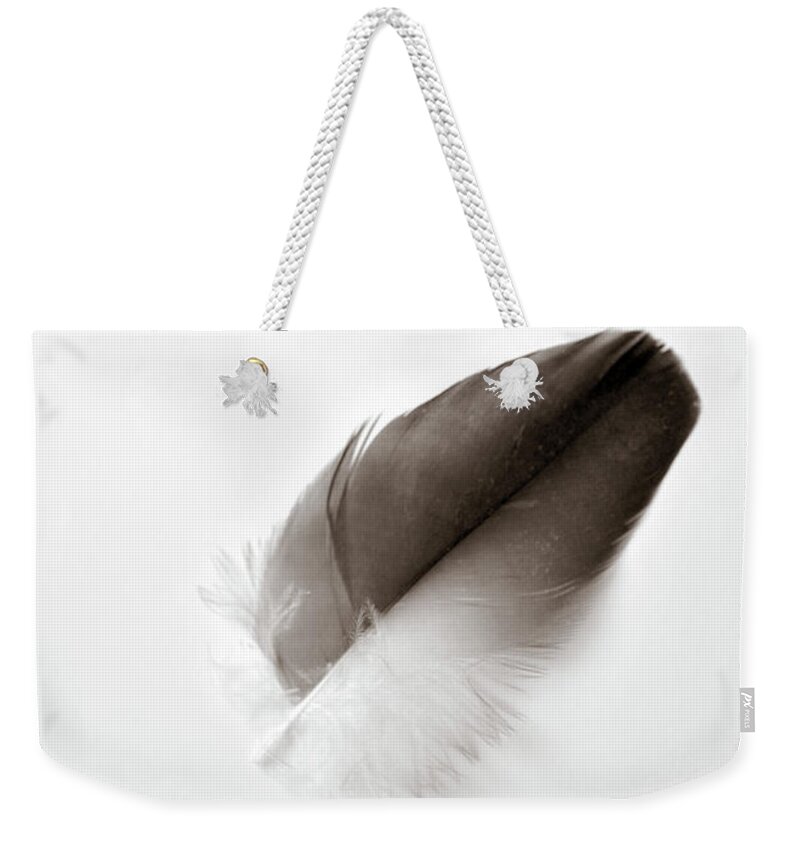 Feather Weekender Tote Bag featuring the photograph Flightless by Michelle Wermuth