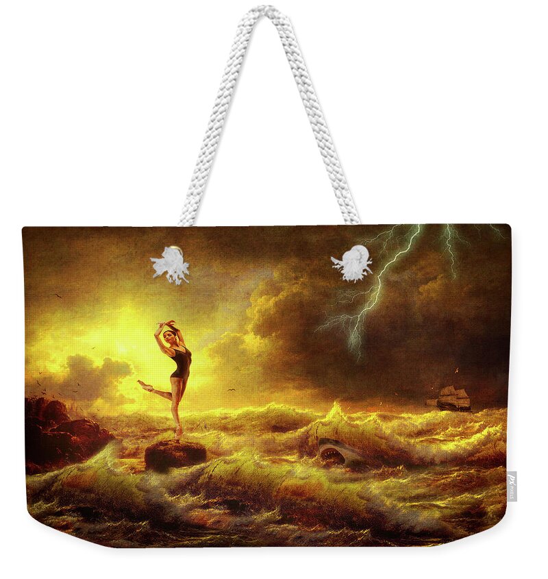 Dancer Weekender Tote Bag featuring the digital art Flirting With Disaster by Mark Allen
