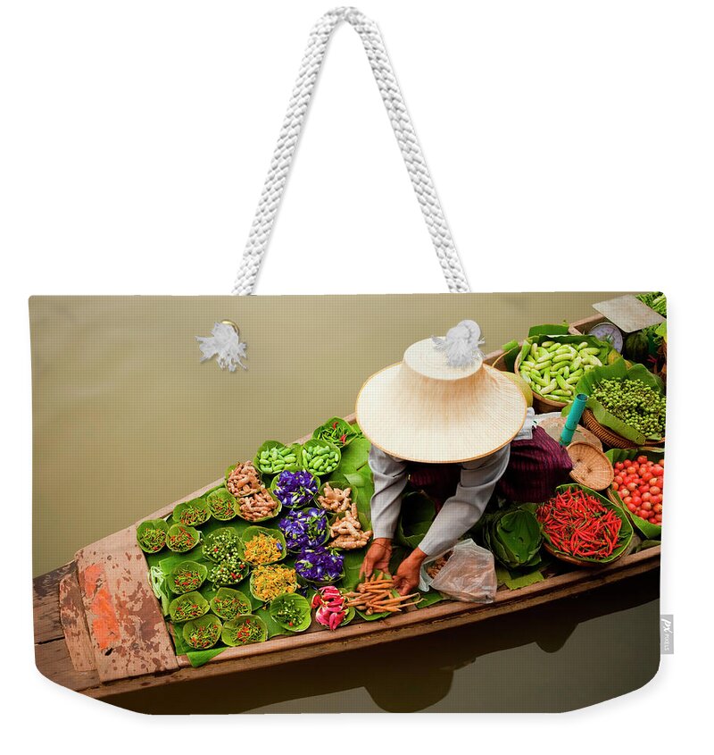 People Weekender Tote Bag featuring the photograph Floating Market, Bangkok, Thailand by Mint Images/ Art Wolfe