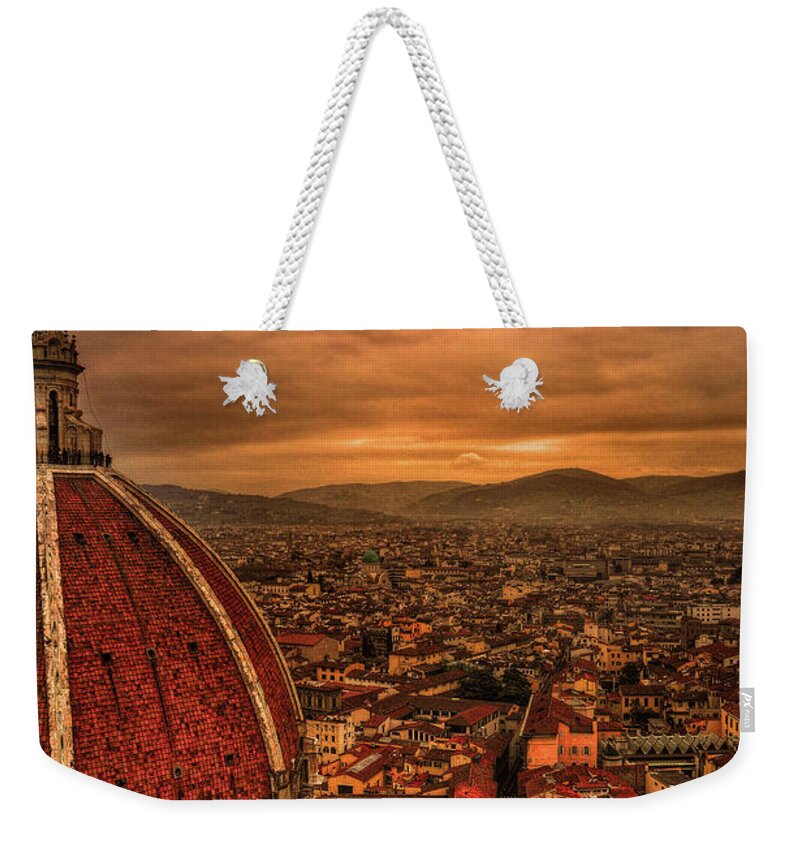 Outdoors Weekender Tote Bag featuring the photograph Florence Duomo At Sunset by Mcdonald P. Mirabile