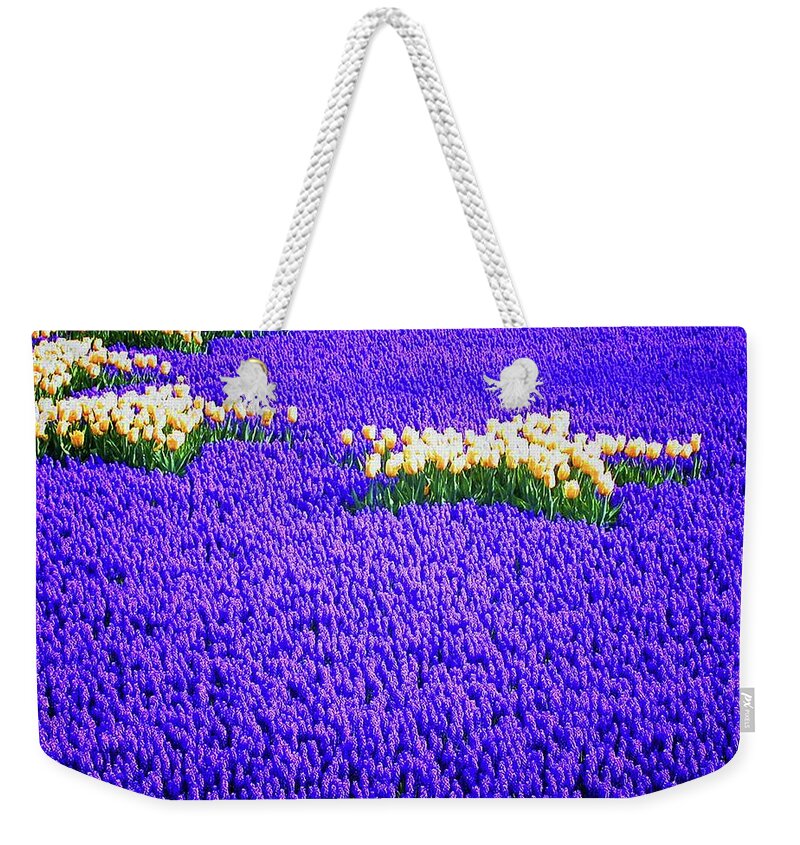 Purple Weekender Tote Bag featuring the photograph Flower Garden by Paul Biris