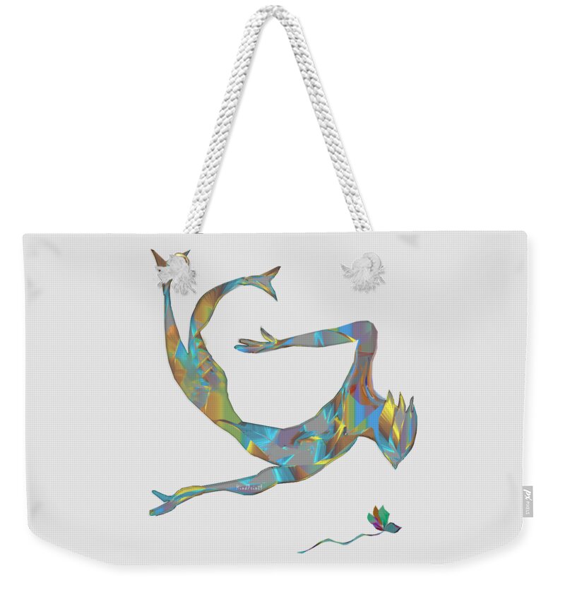 Diver Weekender Tote Bag featuring the digital art Flower-picker by Asok Mukhopadhyay